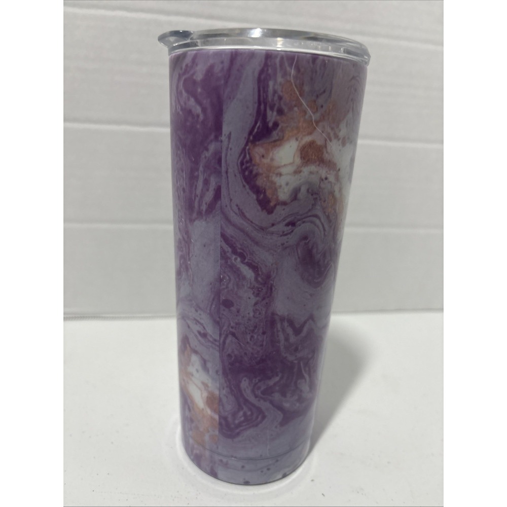BUILT Stainless Steel Insulated Tumbler Abstract Purple White w/ Lid 20oz EUC